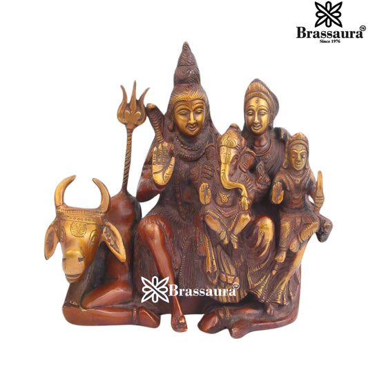 Brass Artistic Shiv Family Weight 4 Kg & Height 8 Inch