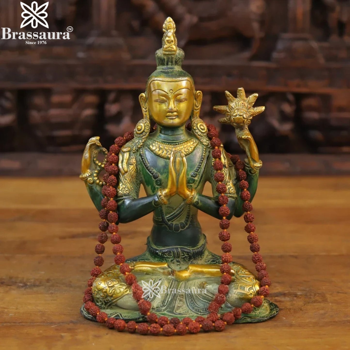 Brass Vintage Tara Statue Weight 3.08 Kg And Height 10.5 Inch