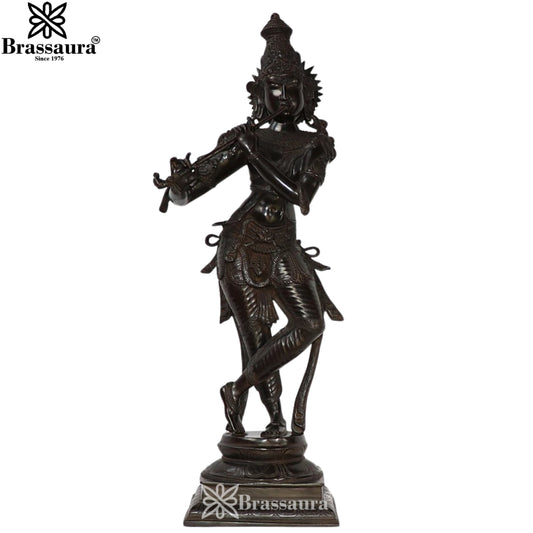 Brass Krishna Murti Weight 20 Kg And Height 35 Inch