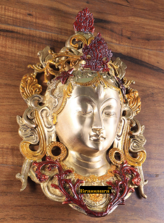 Brassaura™ Brass Tara Wall Hanging – Height 10.5 Inches, Weight 1.5 Kgs