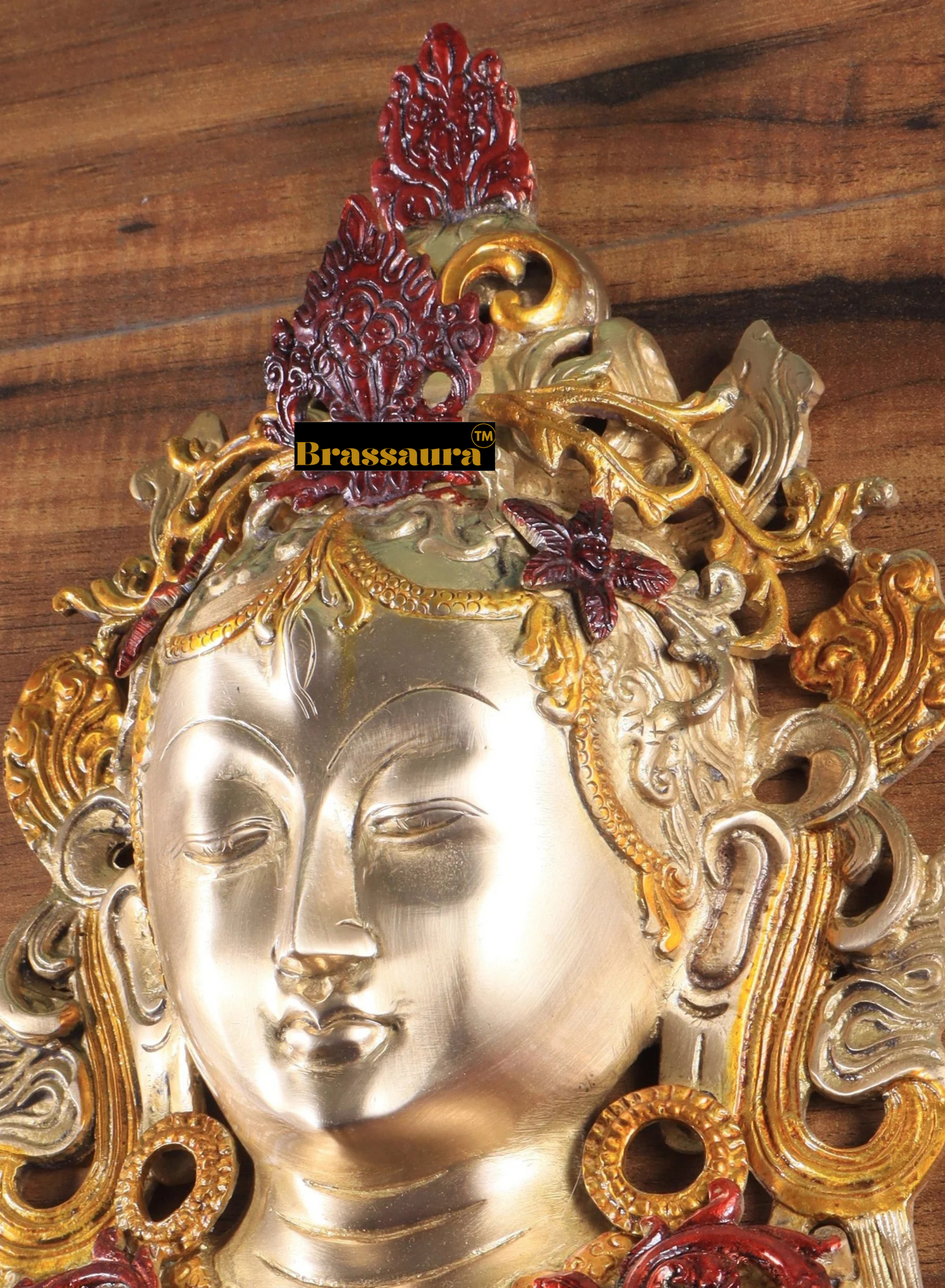 Brassaura™ Brass Tara Wall Hanging – Height 10.5 Inches, Weight 1.5 Kgs