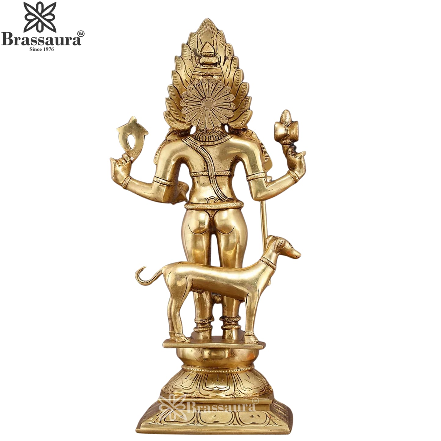 Brass Kaal Bhairav Statue Weight 8.7 Kg And Height 17 Inch