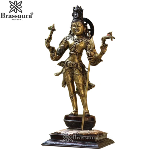 ब्रासौरा® ब्रास खड़ी भगवान शिव की मूर्ति, ऊंचाई 22 इंच