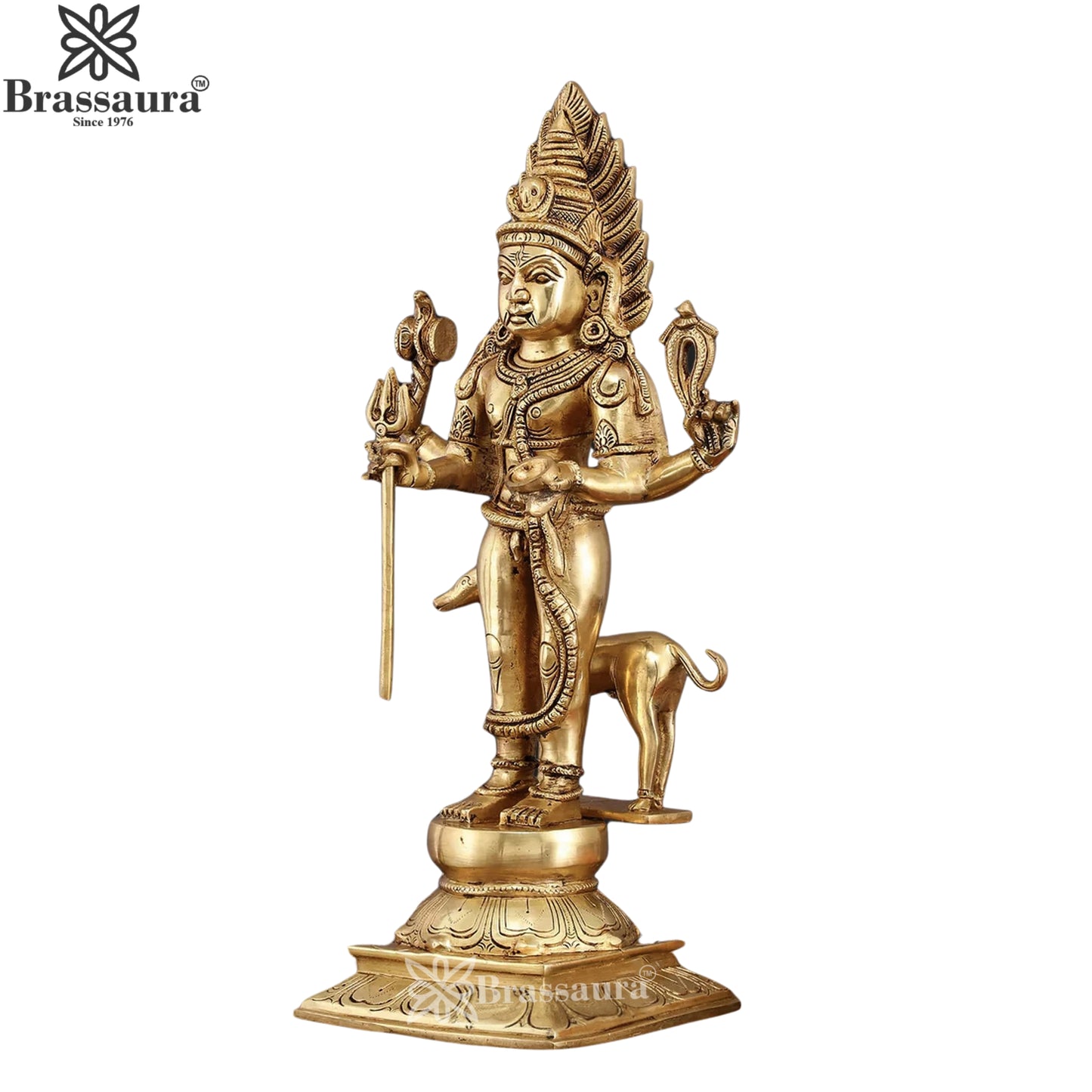 Brass Kaal Bhairav Statue Weight 8.7 Kg And Height 17 Inch