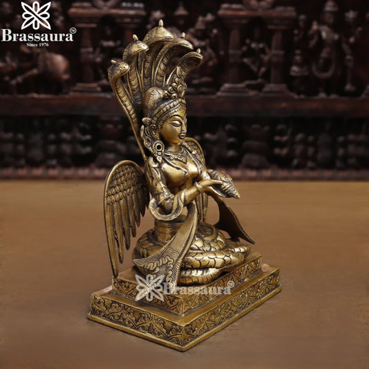 Brass Naga Kanya Statue Weight 5.6 Kg And Height 12.5 Inch