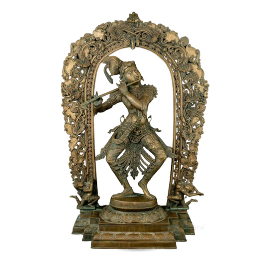 Bronze Krishna Murti Weight 29 Kg And Height 32 Inch