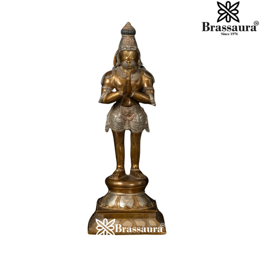 Brassaura™ Brass Hanuman Idol with Traditional Work – Height 16 Inches & Weight 4.8 Kgs