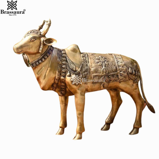 Brass Nandi For Home Décor And Gift Items Weight 33.46 kg Height 27 Inch