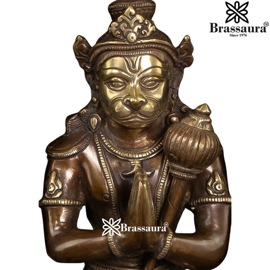 Brass Hanuman Statue Weight 7 Kg And Height 14 Inch