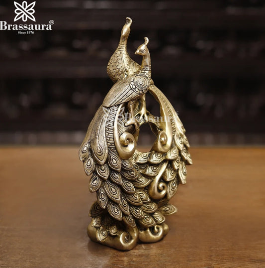 Brass Peacock Statue Weight 3.74 Kg And Height 12 Inch