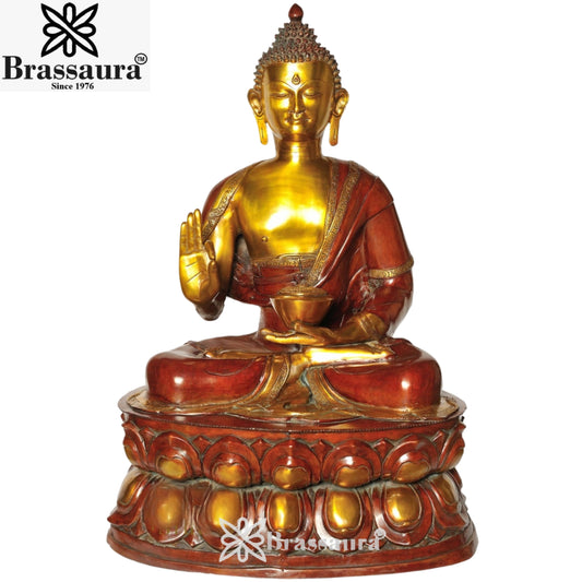 Brass Artistic Buddha Weight 50 Kg & Height 38 inch