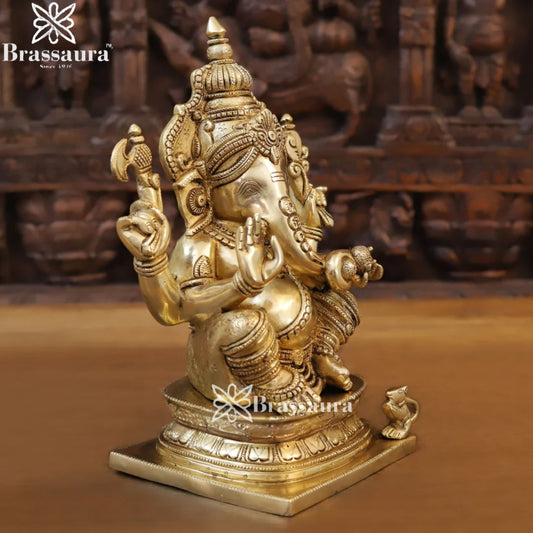 Brass Ganesha Weight 6.62 Kg & Height 12.5 Inch