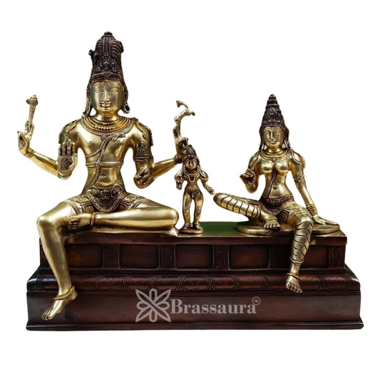 Brass Shiva With Parvati Statue Weight 10 Kg And Height 13 Inch