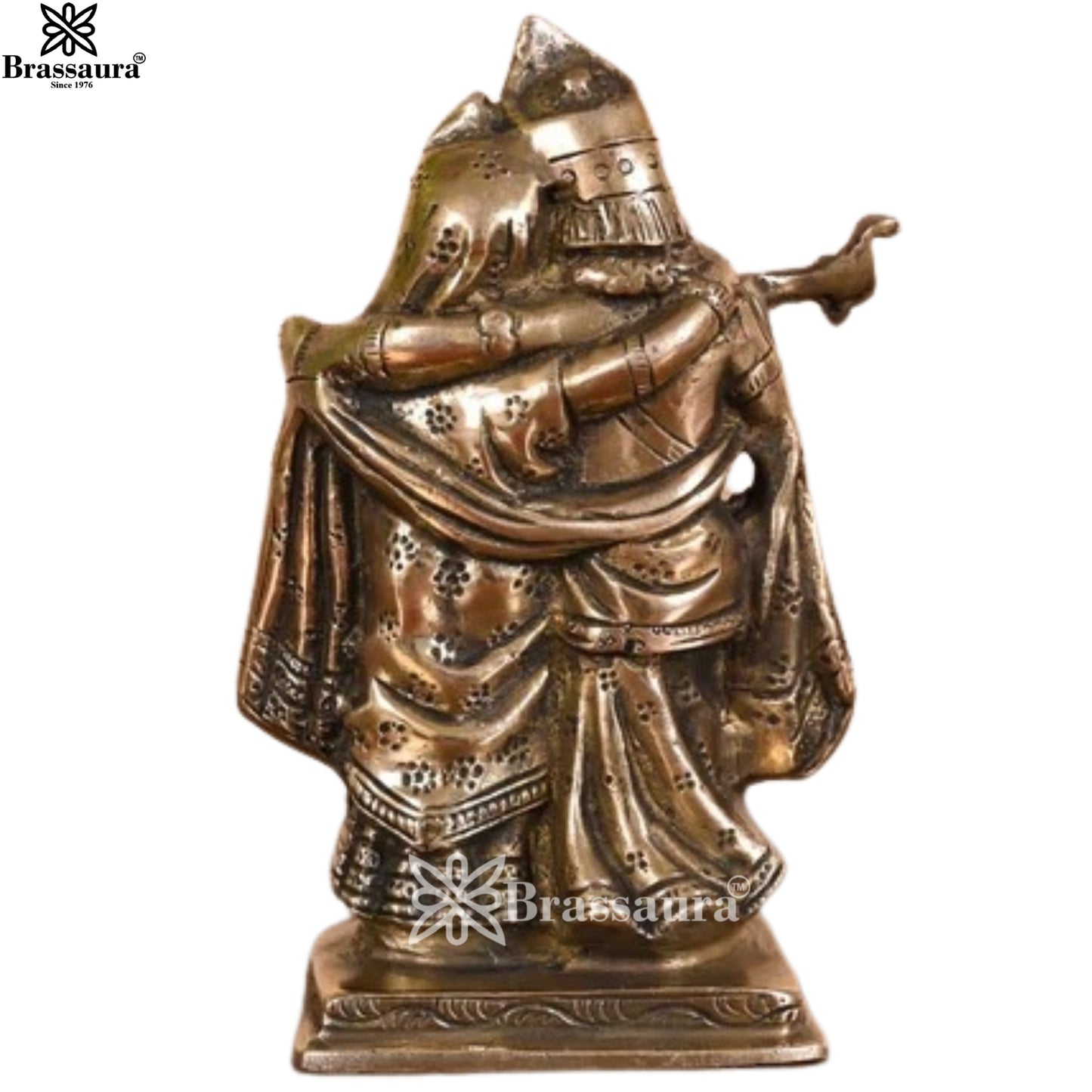 Brass Antique Radha Krishna Weight 1.1 Kg And Height 6 Inch
