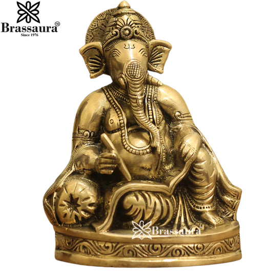 Brass Ganesha Statue Weight 1.8 Kg And Height 7.5 Inch