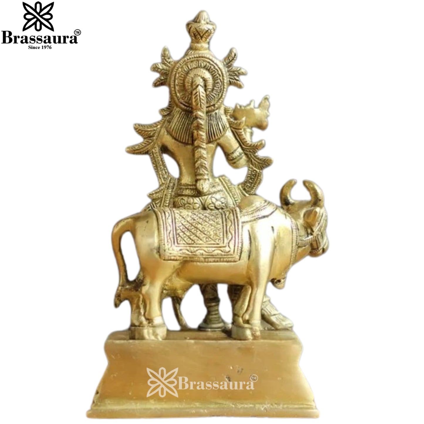 Brass Cow Krishna Murti Weight 1.25 Kg And Height 7 Inch
