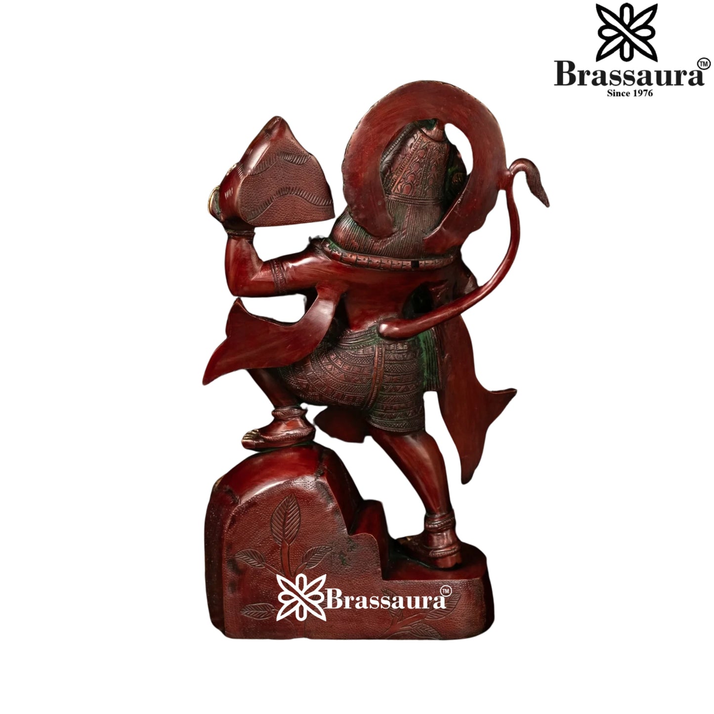 Brass Hanuman With Mountain Statue Weight 10.5 Kg And Height 16 Inch