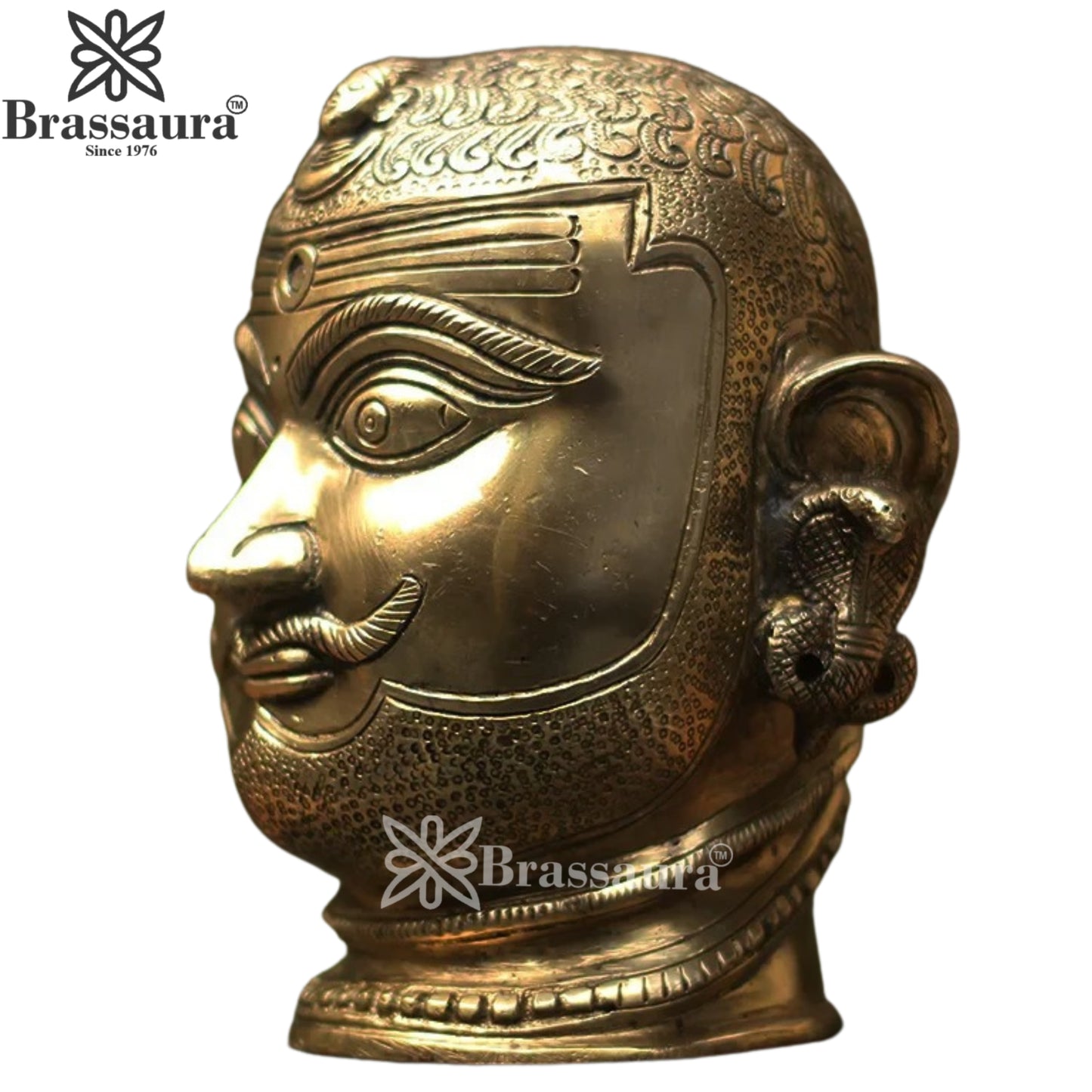 Brass Shiva Mukhlingam Statue Weight 2.3 Kg And Height 6 Inch