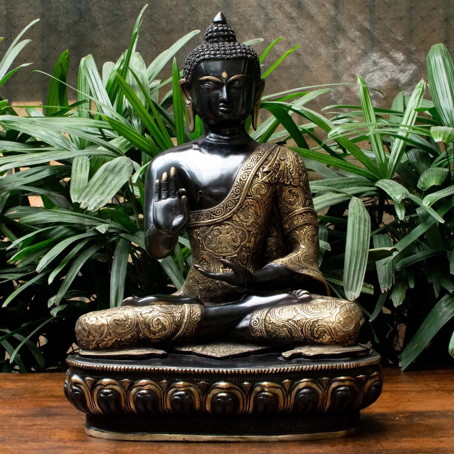 Brass Blessing Multicolored Buddha Weight 23 kg & Height 22.5 Inch