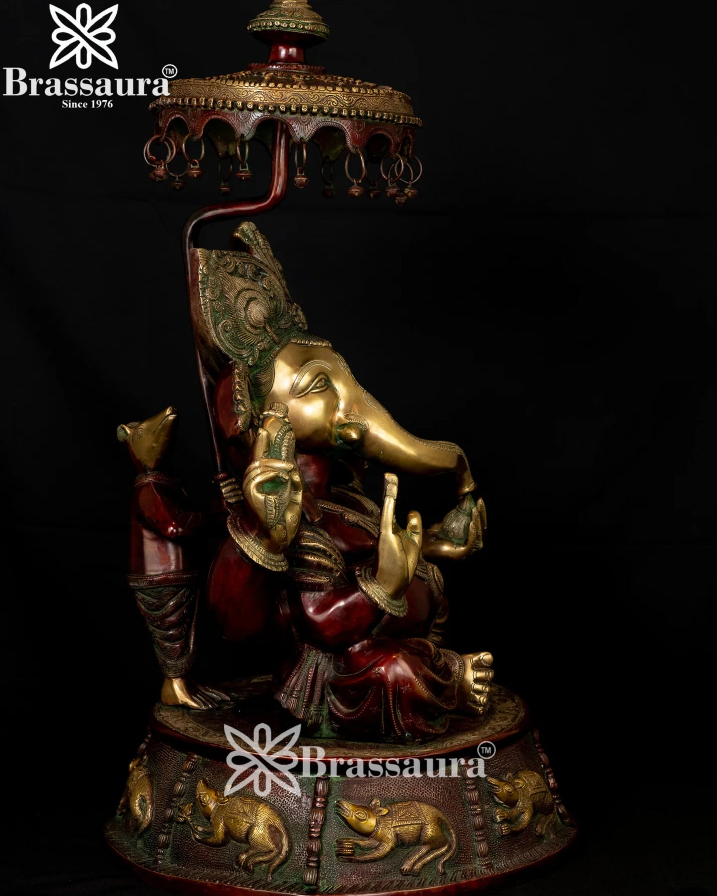 Brass Turban Ganesha Statue Weight 41 Kg And Height 31.5 Inch