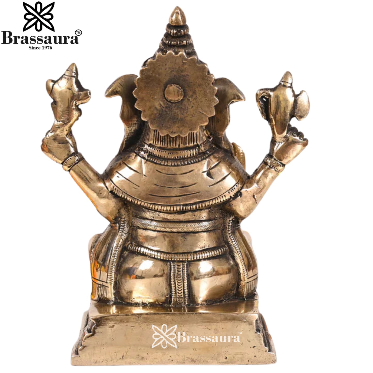 Brass Ganesha Statue Weight 1.82 Kg & Height 7 Inch