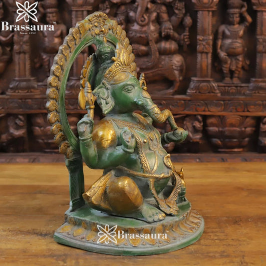 Brass Ring Ganesha Weight 14 Kg & Height 16 Inch