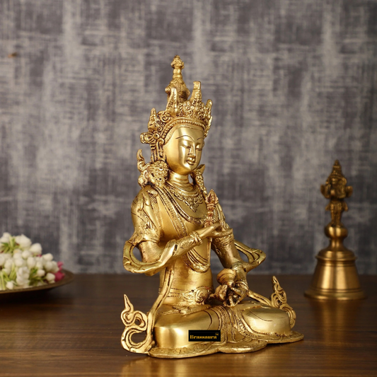Brassaura™ Brass Vajrasattva Buddha Statue – Height 10.5 Inches, Weight 2.8 Kgs