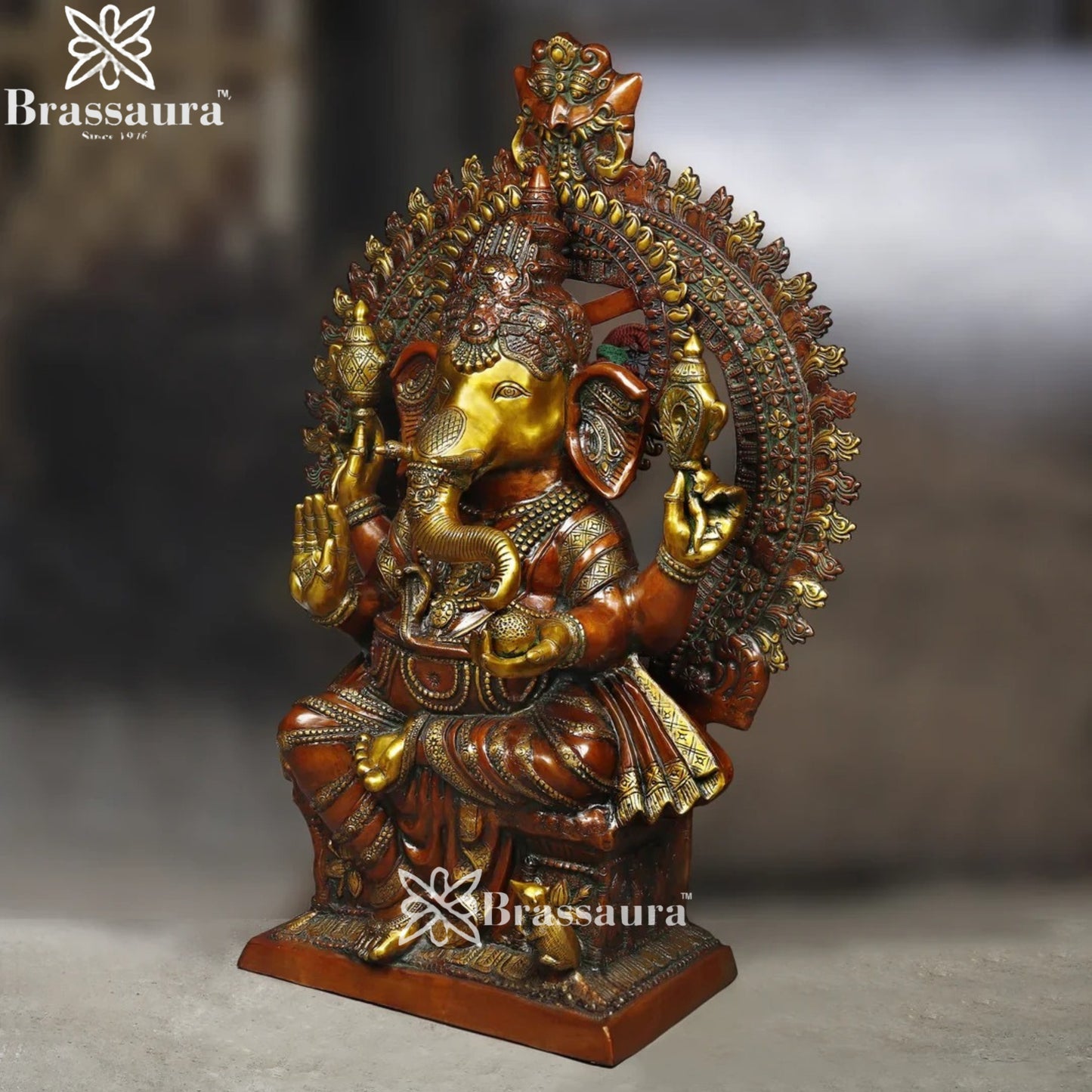 Brass Ring Ganesha Weight 145 Kg & Height 51 Inch