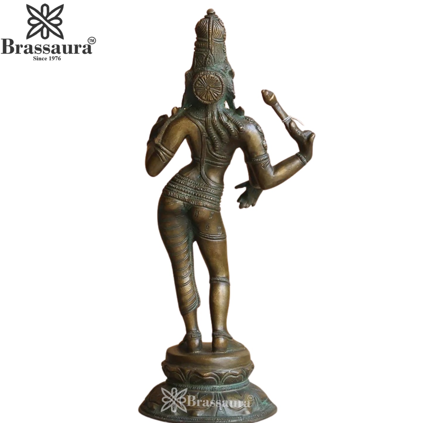 Brass Aardhnareshwar Statue Weight 3.15 Kg And Height 13.5 Inch