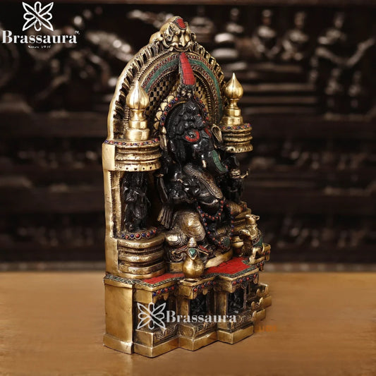 Brass Ring Ganesha Weight 20.3 Kg & Height 18.5 Inch