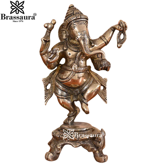 Brass Ganesha Statue Weight 1.61 Kg & Height 8 Inch