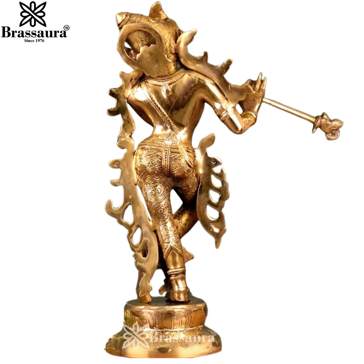 Brass Royal Gold Krishna Murti Weight 6.5 Kg And Height 18 Inch
