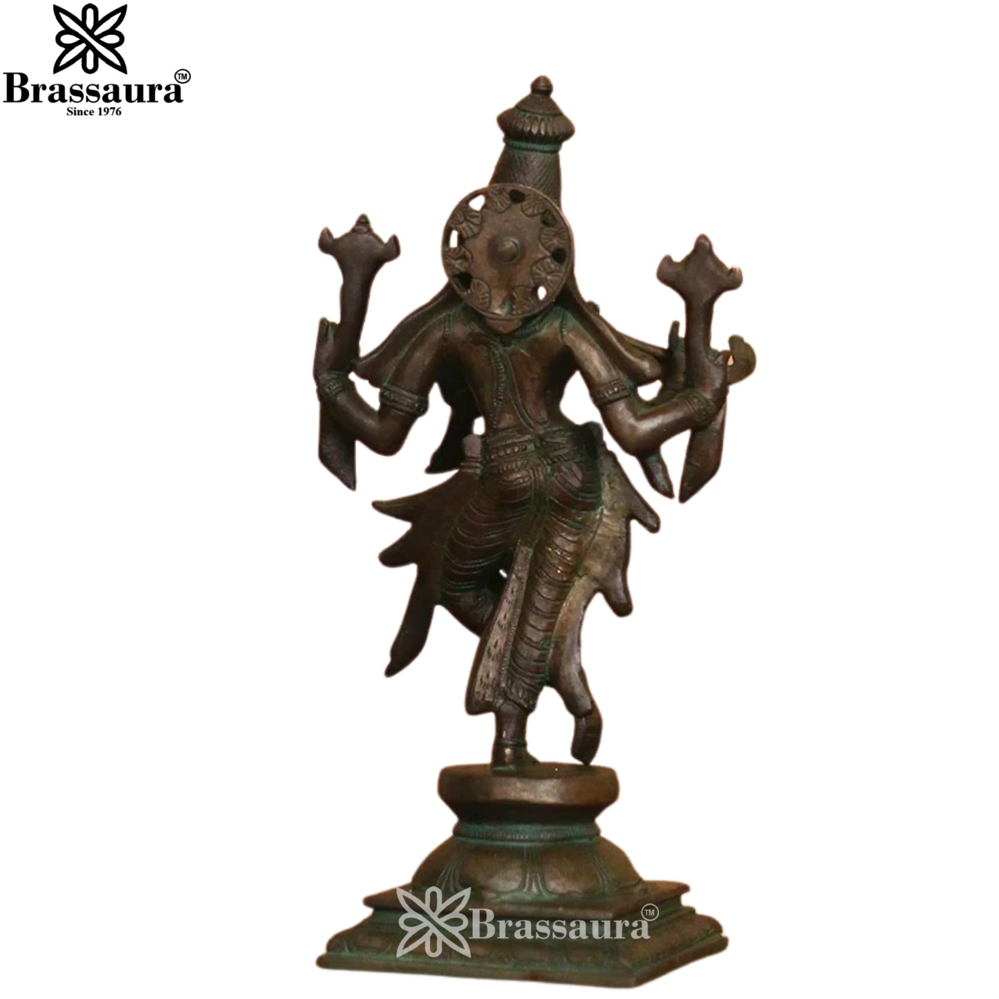 Brass Antique Krishna Murti Weight 3.5 Kg And Height 11.5 Inch