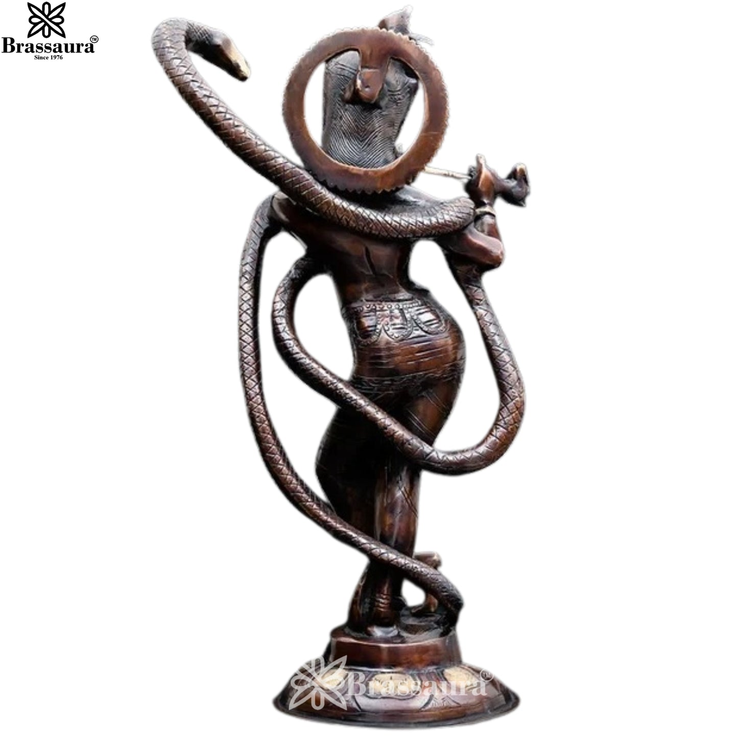 Brass Dancing Krishna Murti Weight 5.45 Kg And Height 15 Inch