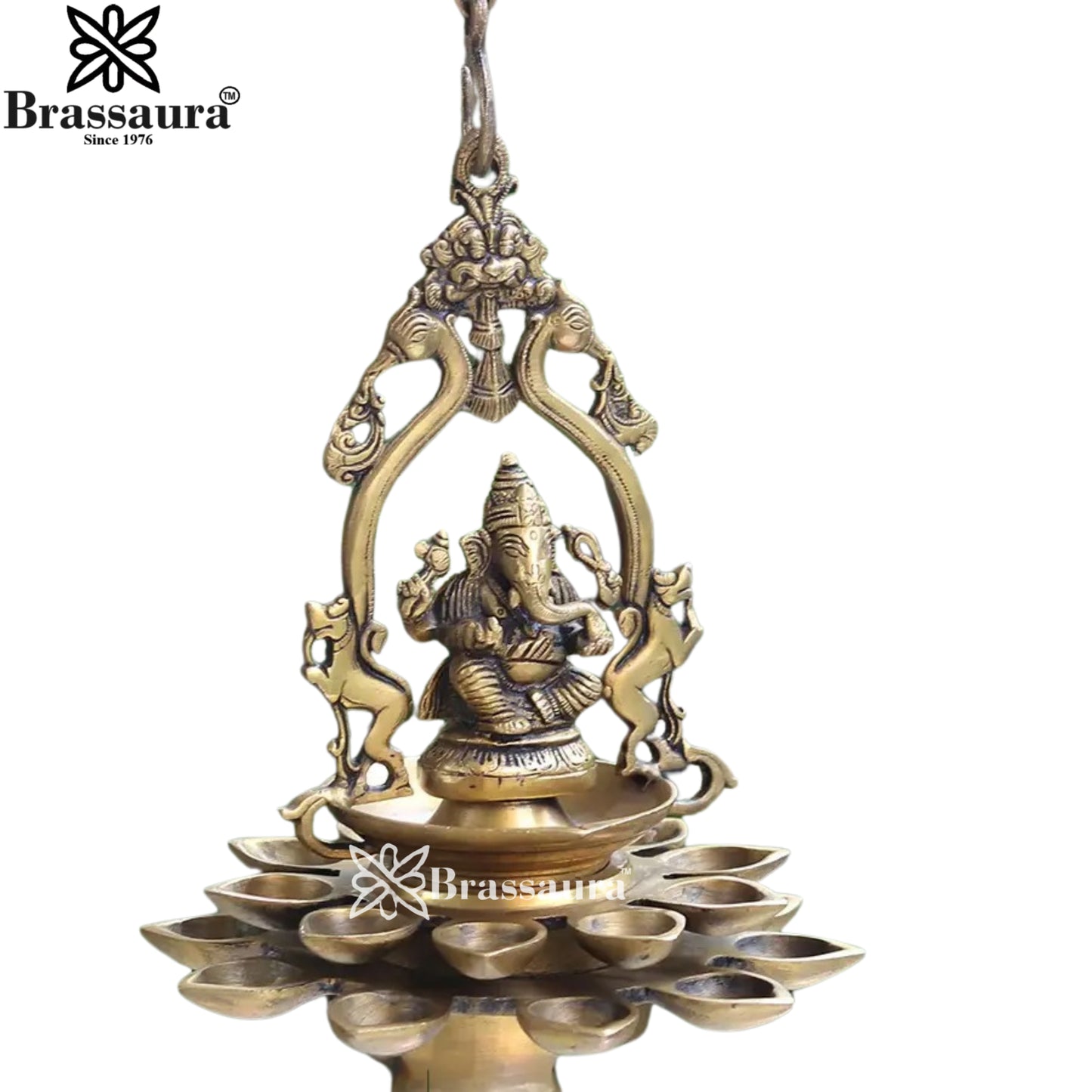 Brass Ganesha Statue Weight 3.7 Kg And Height 11.5 Inch