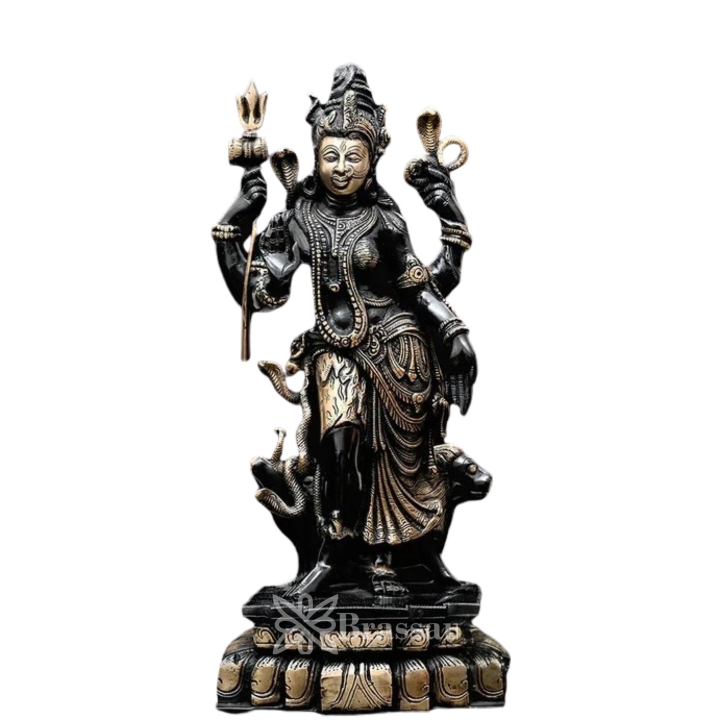 Brass Aardhnareshwar Statue Weight 9.66 Kg And Height 17.5 Inch
