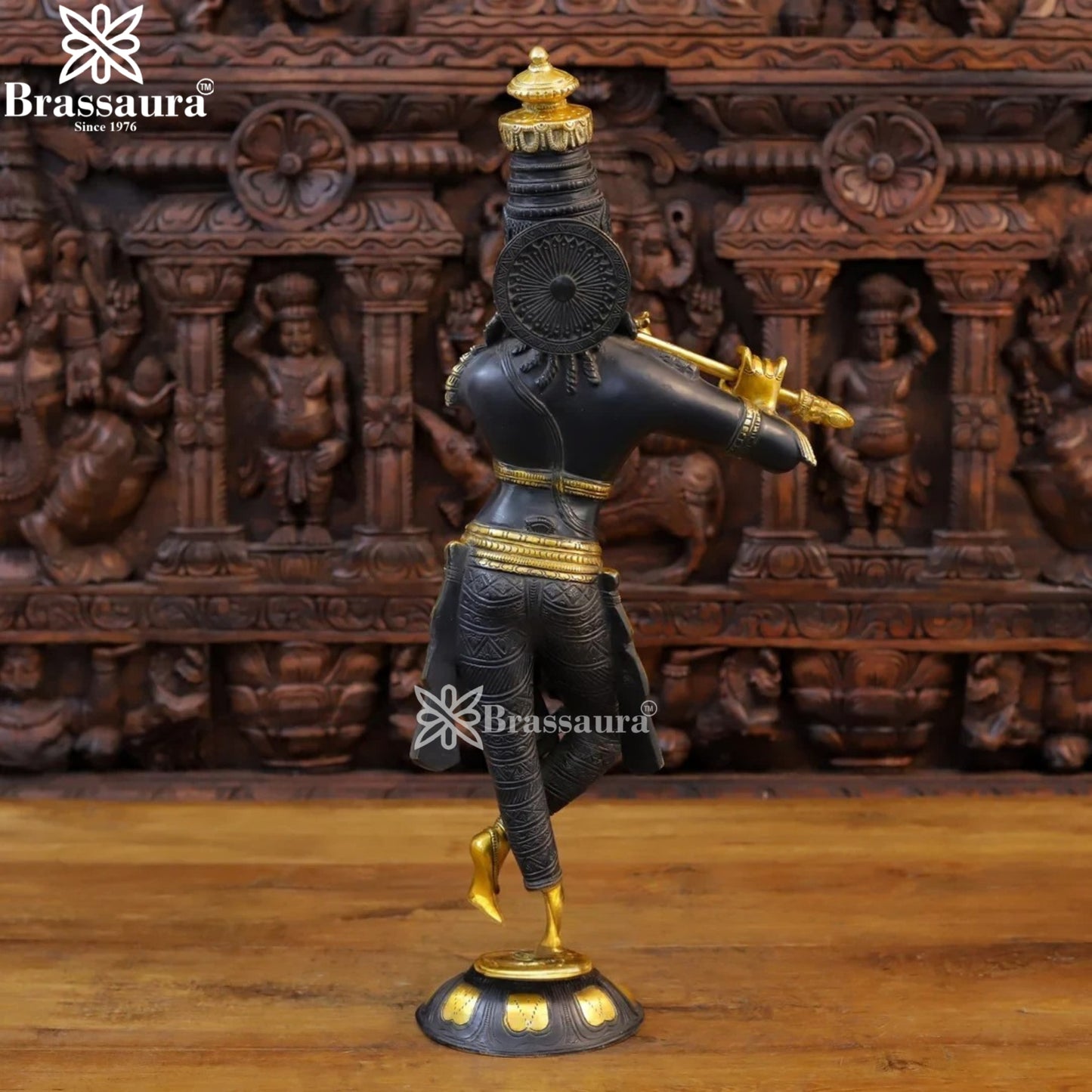 Brass Krishna Murti Weight 9.46 Kg And Height 23 Inch