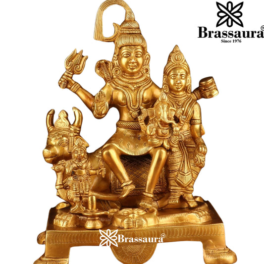 Brass Royal Golden Shiv Family Weight 3 Kg & Height 8 Inch