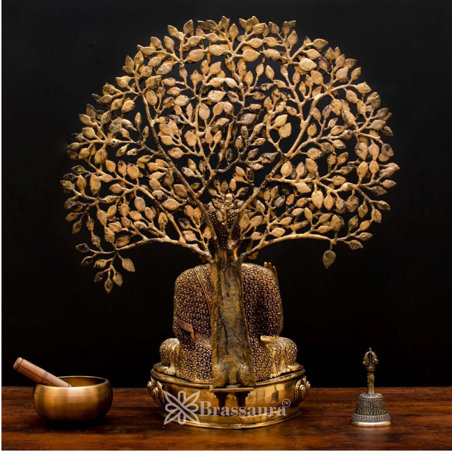 Brass Tree Blessing Artistic Buddha Weight 20 kg & Height 25 Inch