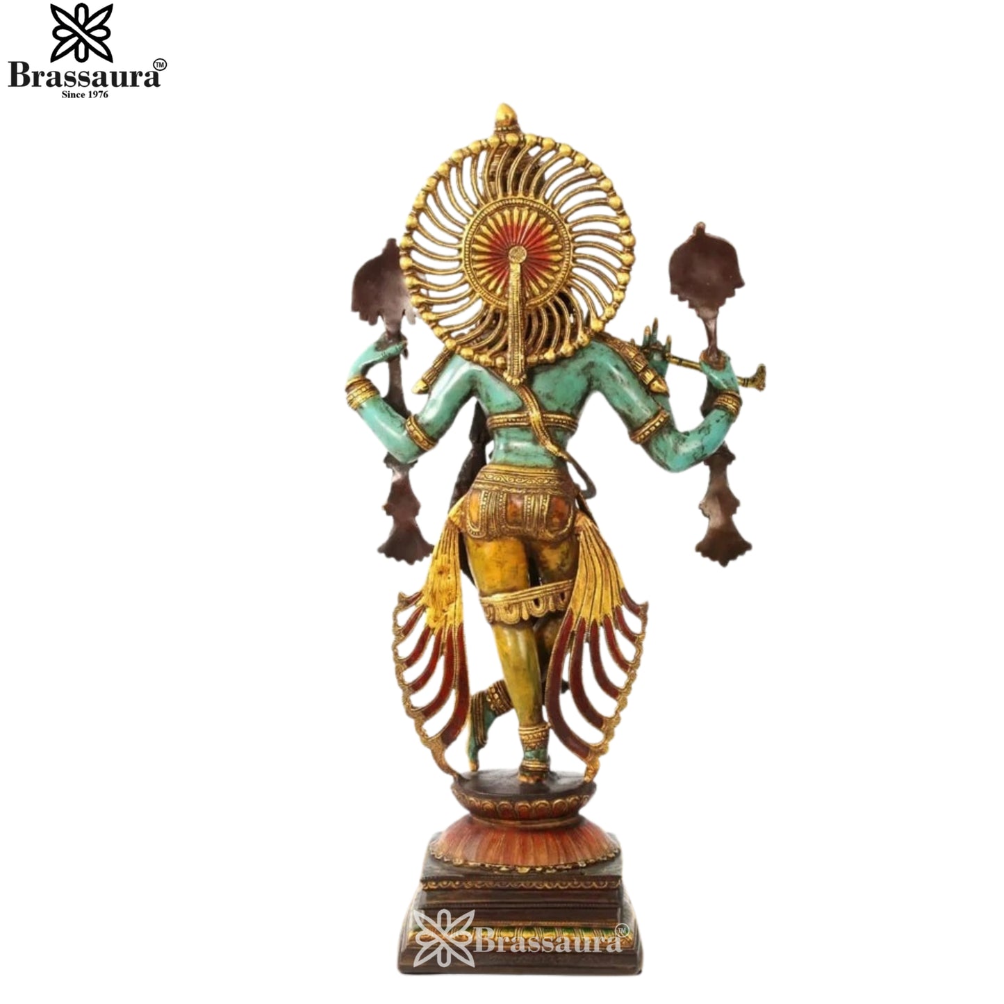 Brass Vintage Krishna Murti Weight 25.2 Kg And Height 31 Inch