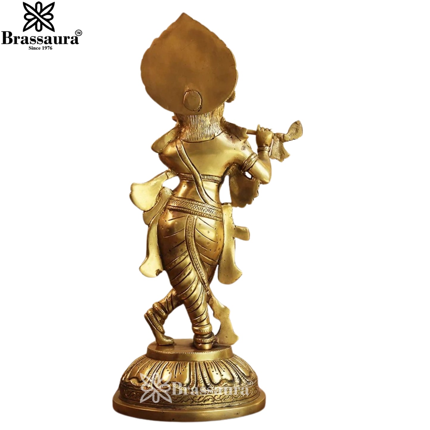 Brass Krishna Murti Weight 3.9 Kg And Height 14.75 Inch