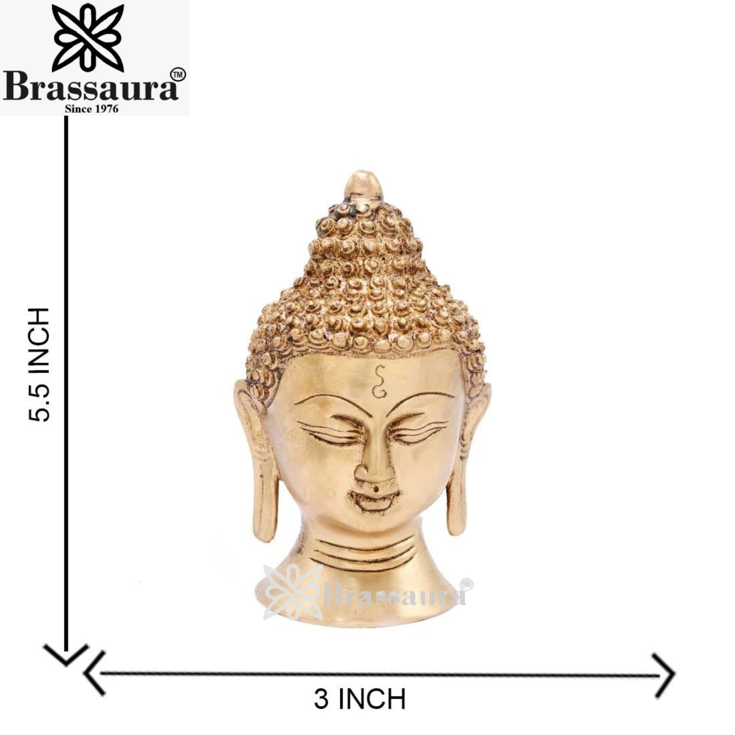 Brass Head Buddha Weight 1 kg & Height 5 Inch
