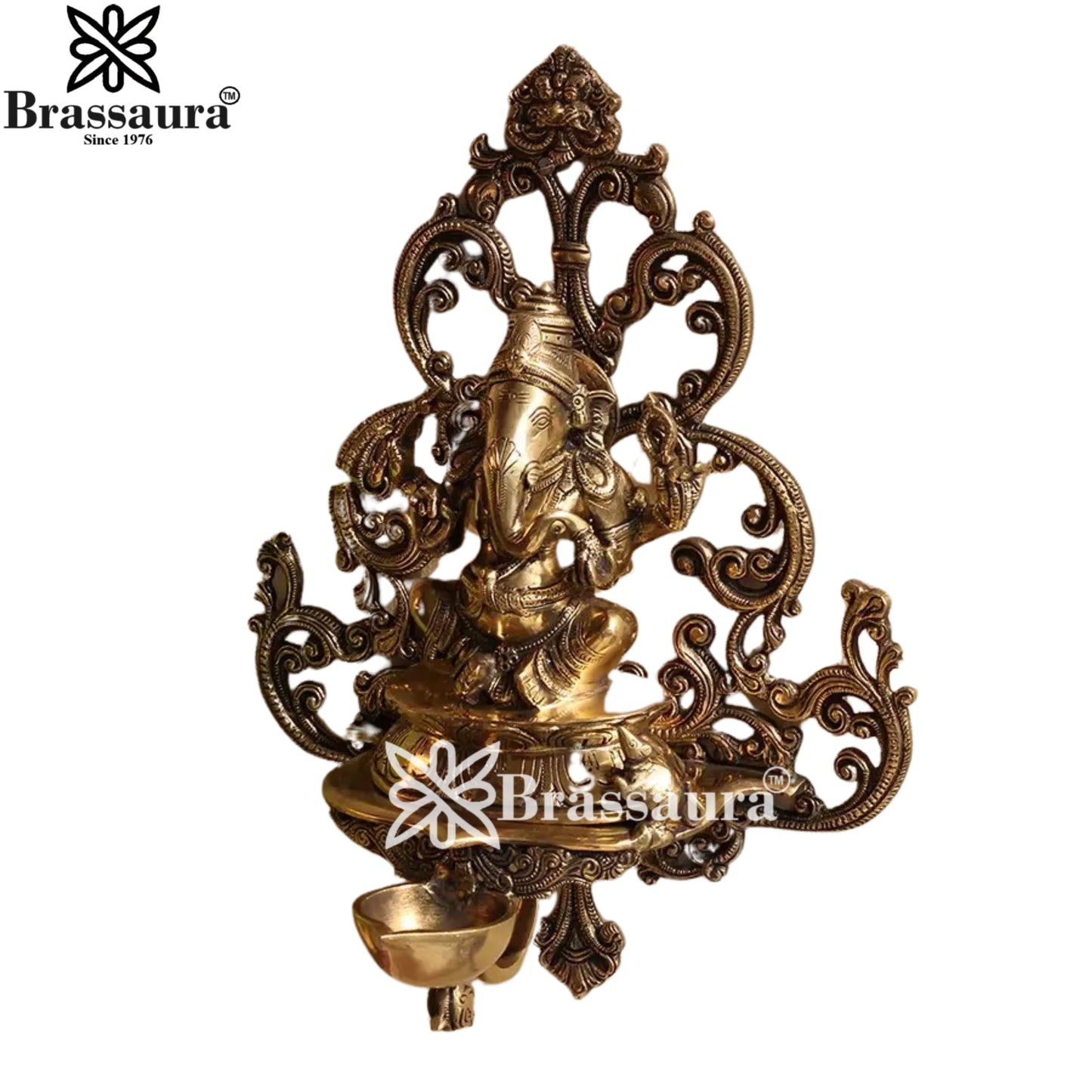 Brass Ganesha Statue Weight 3.75 Kg And Height 14 Inch