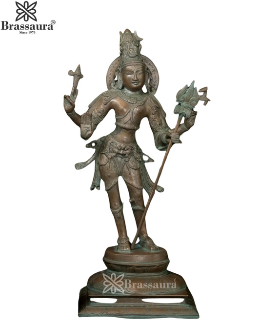 Brass Antique Lord Shiv Statue Weight 9 Kg And Height 21 Inch