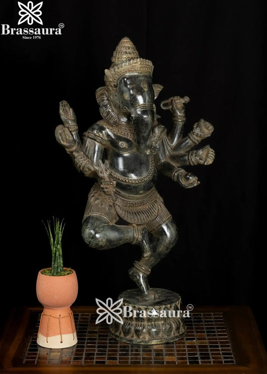 Bronze Ganesha Statue Weight 9.7 Kg And Height 24 Inch