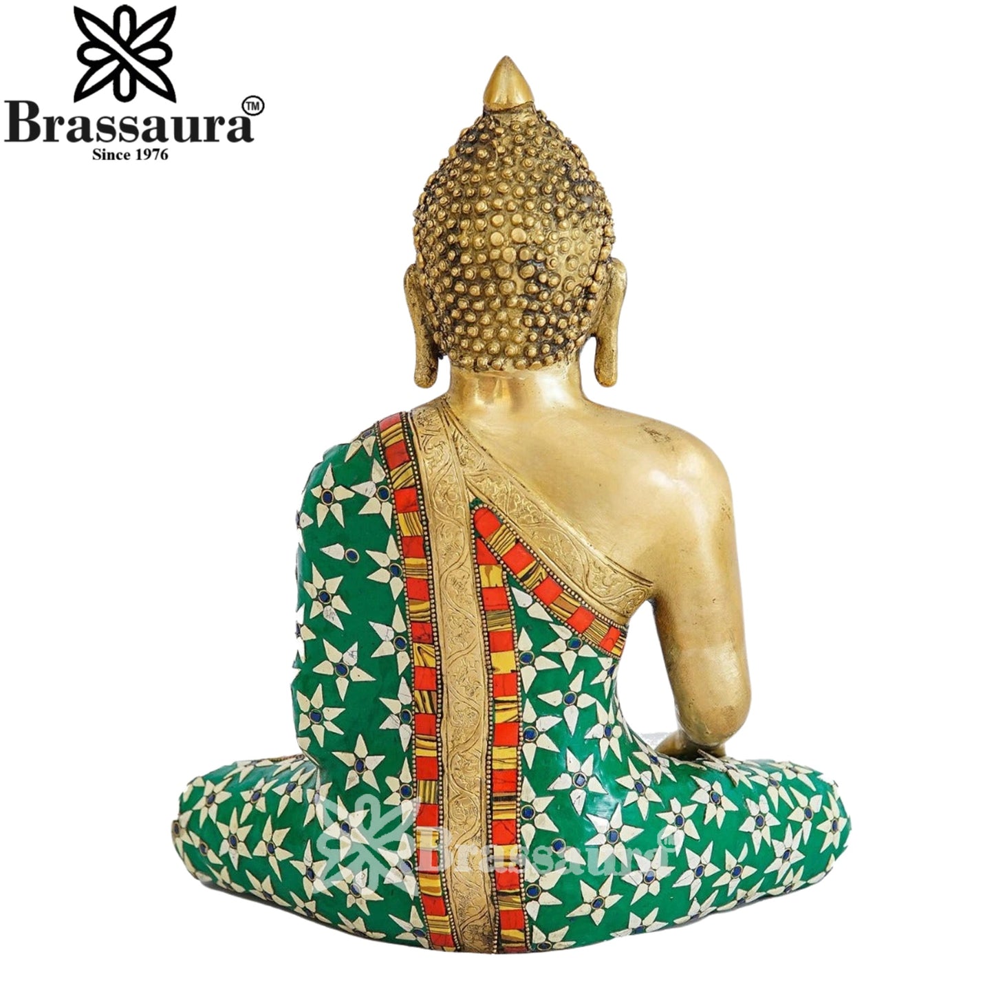 Brass Bhumisprasa Buddha Weight 8 kg & Height 14 Inch