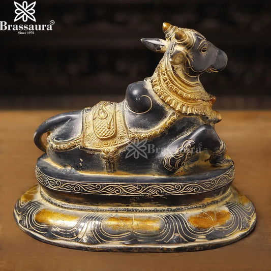 Brass Nandi Statue Weight 6.73 Kg And Height 10 Inch
