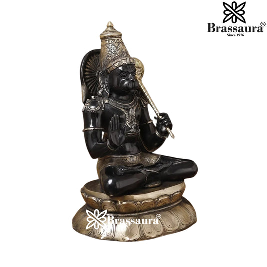 Brassaura™ Brass Vintage Black Hanuman Idol Height 16 Inches & Weight 12.58 Kgs | Divine Décor & Worship