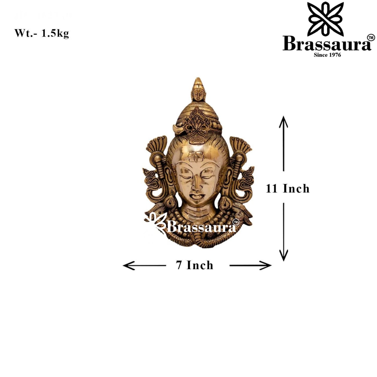 Brass Artistic Shiva Mukhlingam Weight 1.5 Kg & Height 11 Inch