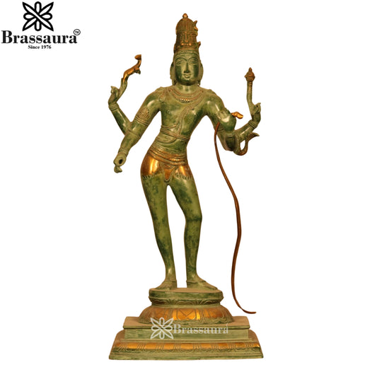 Brass Vishnu Statue Weight 11.5 Kg And Height 23 Inch